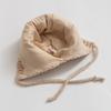 Korean Chic Flower Earmuff Hat: Warm Knit Wool Head Cover for Infants & Toddlers with Ties, Windproof & Handmade