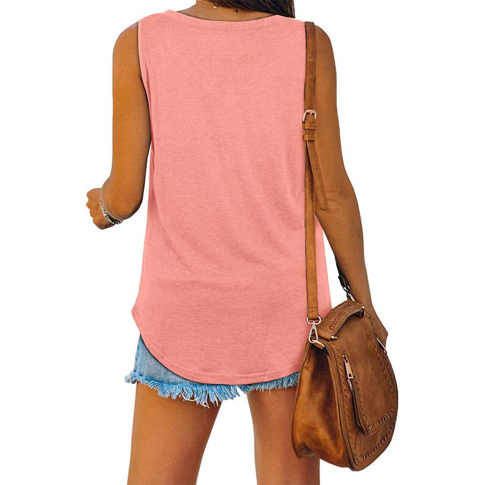V Neck High Low Sleeveless Solid Color Tank Top For Women Stylish Women's Tops Casual Fashion Elegant Design Lightweight Comfortable Fit