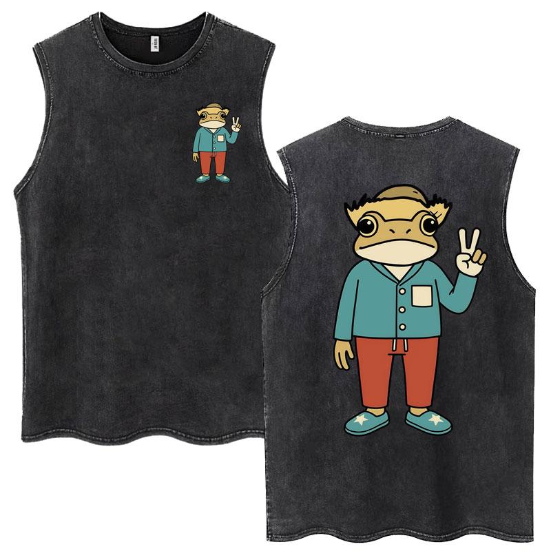 Rapper Bad Bunny Debi Tirar Mas Fotos DTMF Gewaschene Tanktops Mode Ästhetik Ärmellose T-Shirts Herren Damen Baumwollwesten