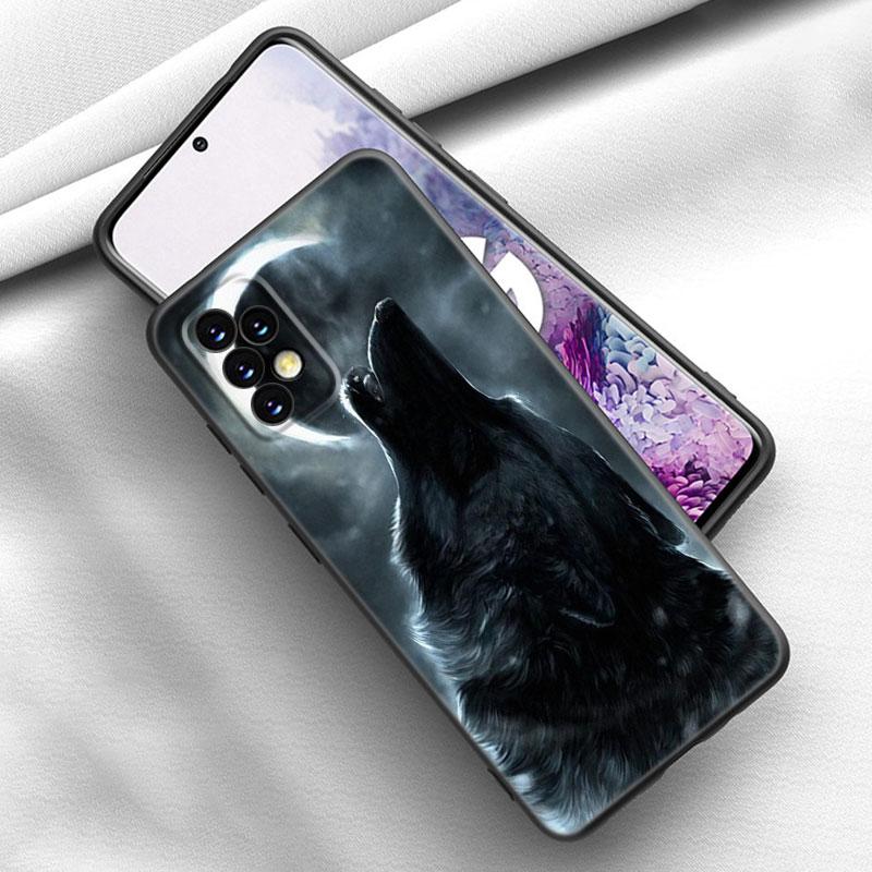 Moon Wolf Howl Phone Case For Samsung Galaxy A21 A30 A50 A52 S A13 A22 A32 A33 A53 A73 5G A11 A12 A31 A51 A70 A71 A72 Cover