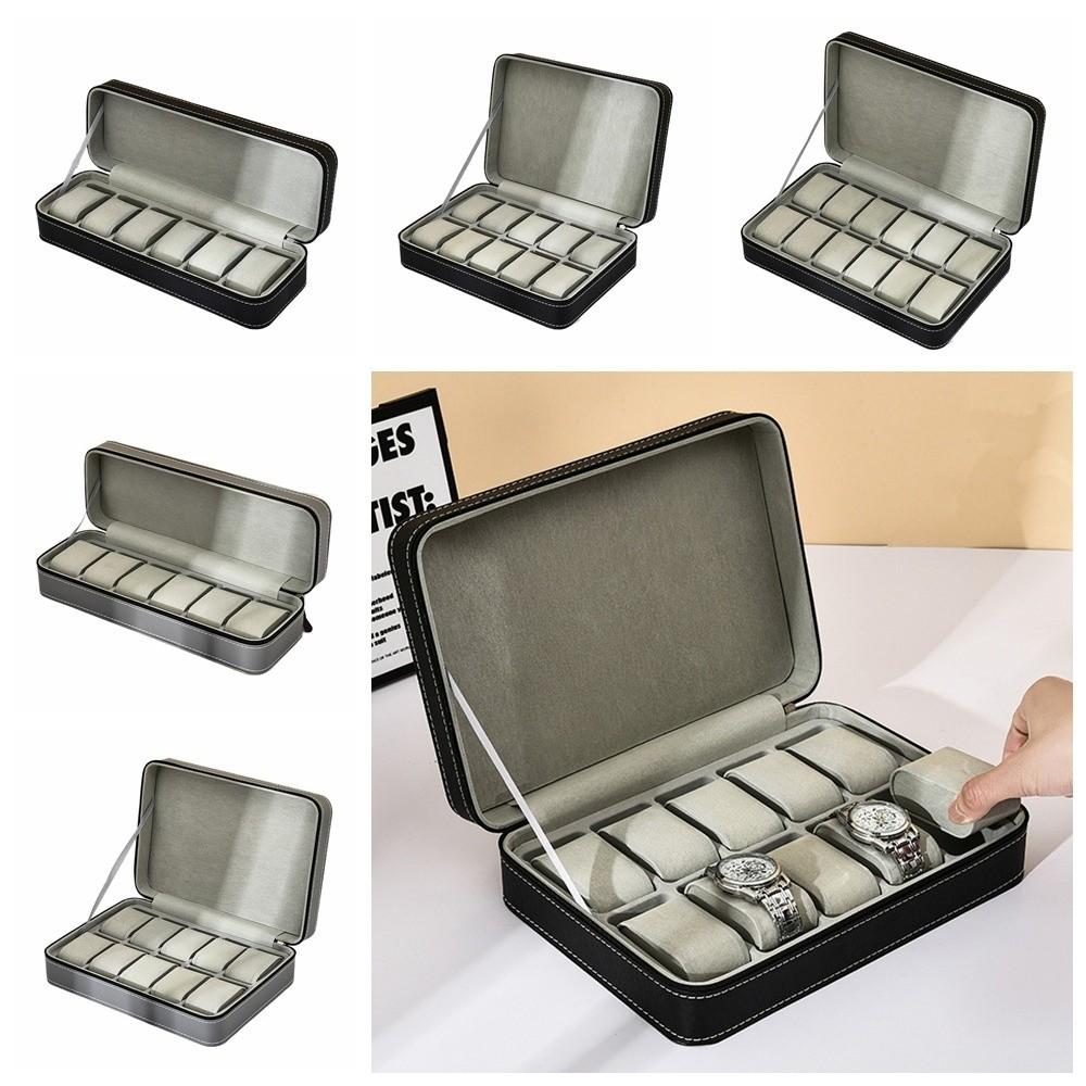 PU Watch Storage Box 6/10/12 Grids Watch Organizer Multipurpose Watch Display Box  Gift