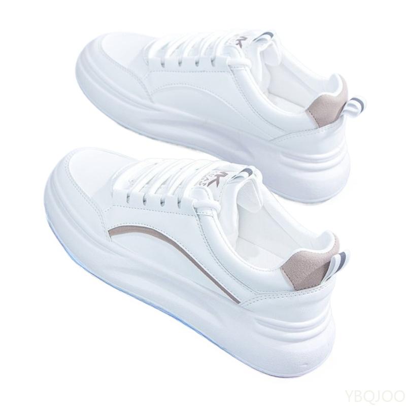 2024 Women's New White Sneakers Spring Autumn round toe Shoes Versatile lace up flat Casual comfort ladies shoes Zapatos Mujer