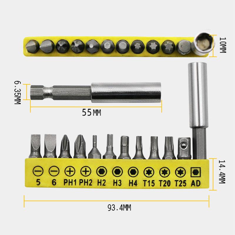 L-Shaped Double Head Screwdriver Utility Mini Socket Wrench 1/4" 6.35mm Screwdriver Bits Key Tool And Screwdriver Bit Drill Set