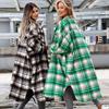 Camicetta da donna vintage alla moda con blocchi di colore a maniche lunghe allungata Blusas larghi capispalla dritti 2021 moda marea