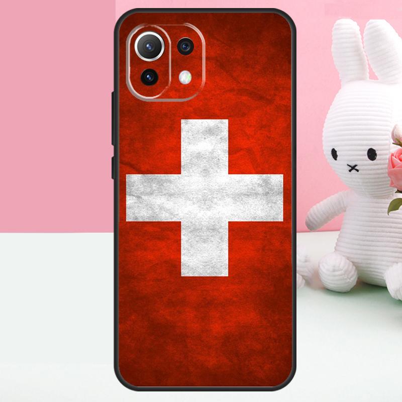 Switzerland Swiss Flag Case For Xiaomi 14 15 Ultra 15T 13T 14T 17 Pro Max POCO F8 Ultra X7 X5 X6 Pro F5 F6 F7 Funda