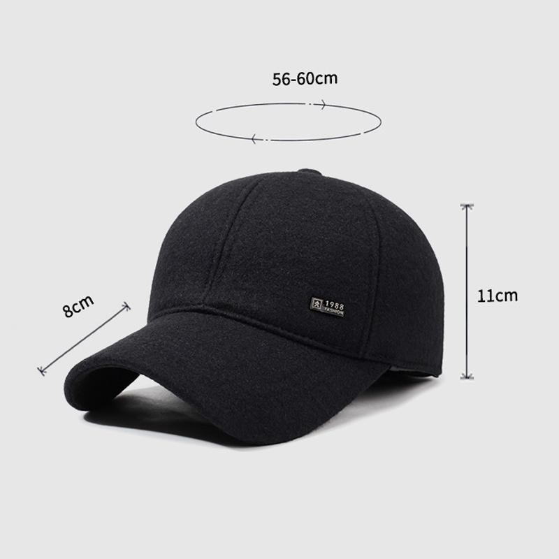 Thick Ear Protection Hat Men's Warm Baseball Cap Autumn Winter Middle-Aged Outdoor Cap