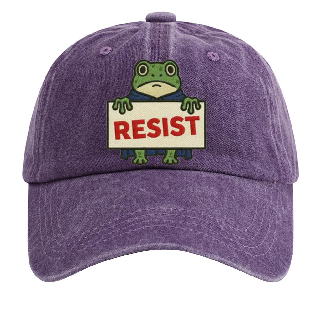 Men's Washed Cotton Baseball Cap With Printed Distressed Soft Top Denim Hat, Vintage Hat