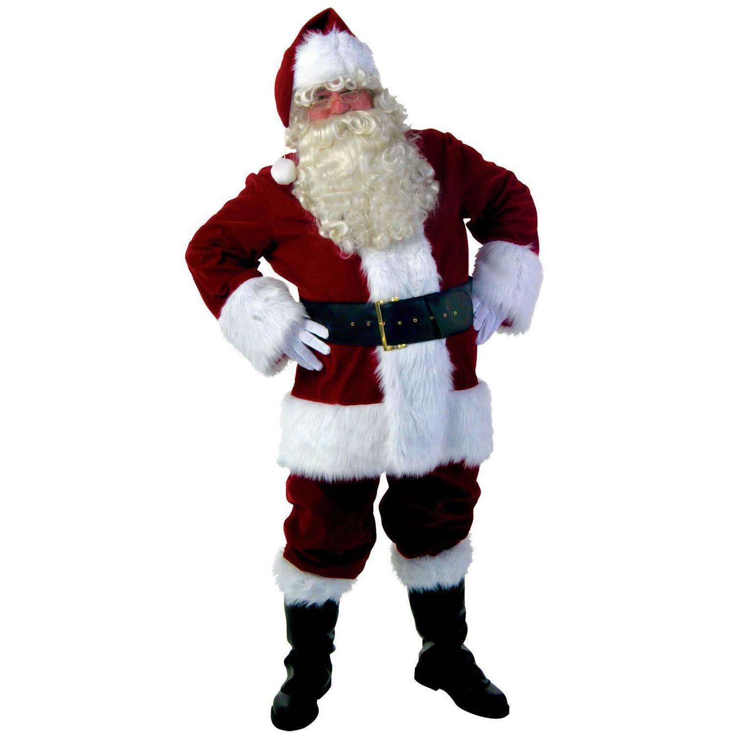 

M-XXL high-quality long-haired Santa Claus clothing, Christmas Santa Claus clothing set COS Christmas clothing 4XL
