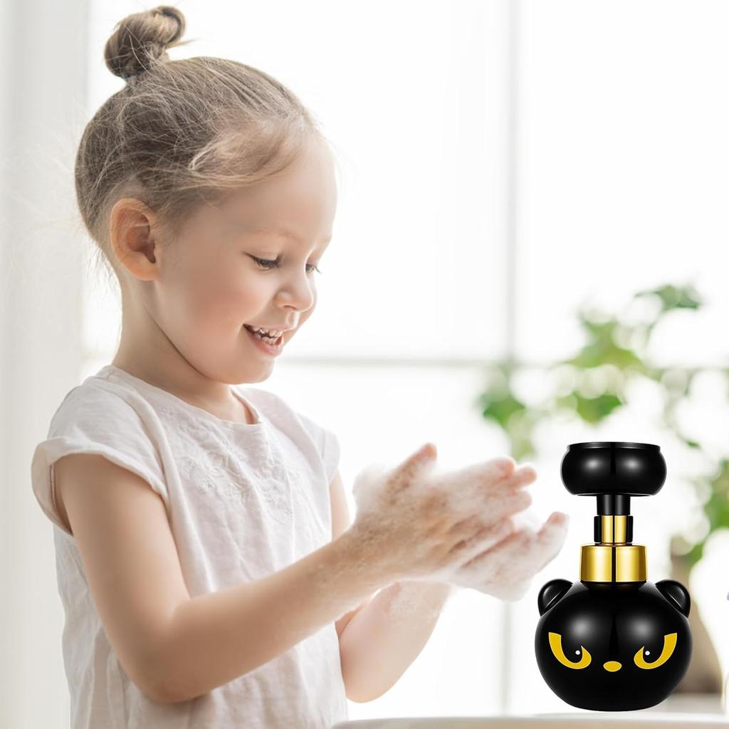 Cat Soap Dispenser, Black Cat Paw Foam Soap Dispenser, Cute Hand Soap Dispenser for Daily Use, Novelty Soap Dispenser with Paw Print Design, Perfect