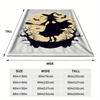 Spooky Halloween Throw Blanket for Adults - Cozy Flannel with Witch & Bats Design, Perfect for Home Decor & Gift Giving, Machine