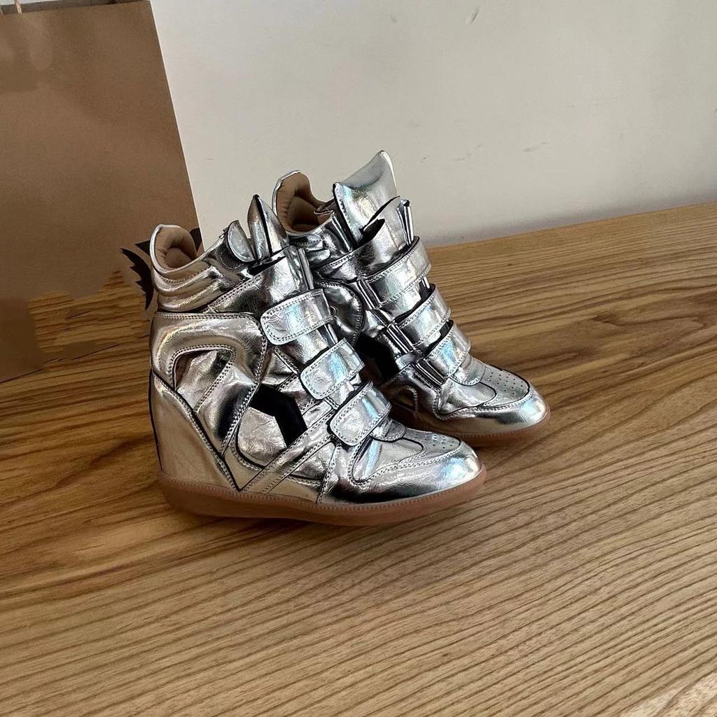 Leder Unsichtbare Einlegesohle Höhenverstellbare High-Top-Schuhe für Damen, Vielseitige Freizeitschuhe für Sportbekleidung