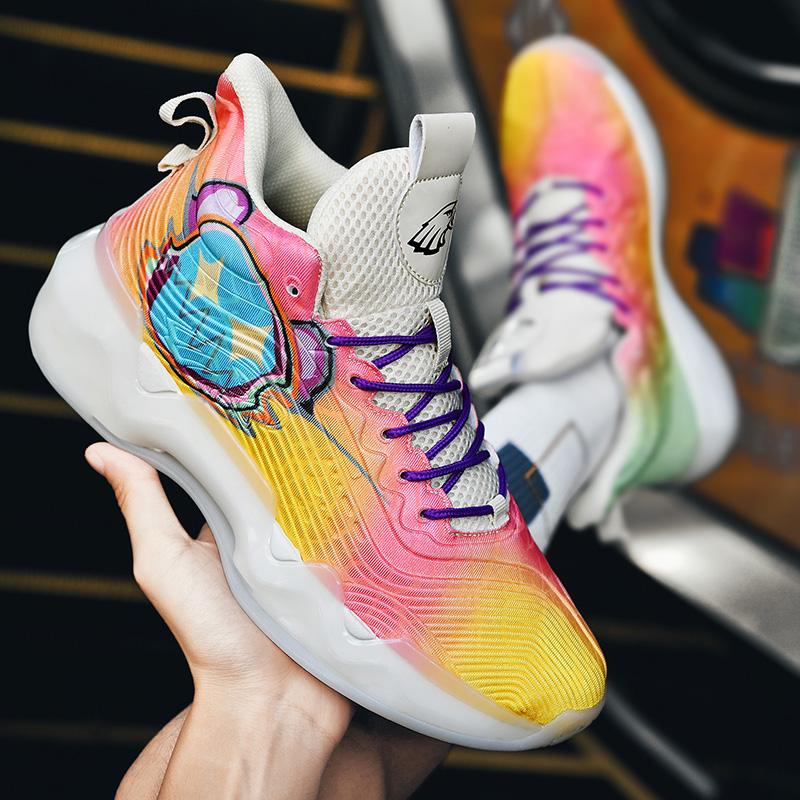 Fashion Men's Basketball Shoes Cushioned Sneakers Personalized Design Train Athletes High Quality Sports Shoes Night Light Sneakers 45