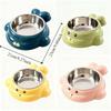 Cute Non-slip Stainless Steel Cat Bowl Anti-Choke Durable Dog Food Bowl Anti Tip Cartoon Anti-Spill Pet Feeder for Cats and Dogs