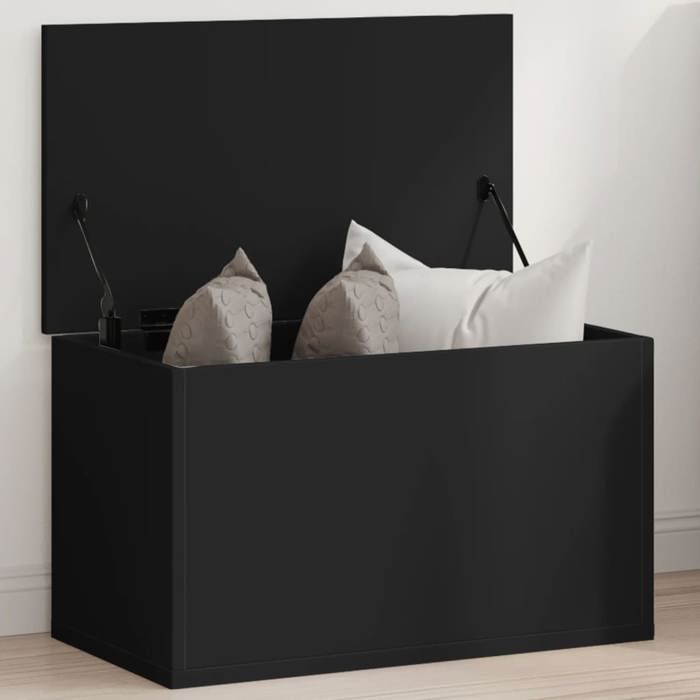 VidaXL Black Storage Box 60x35x35 Cm Engineered Wood, Blanket Box, Storage Chest, Storage Box 840675