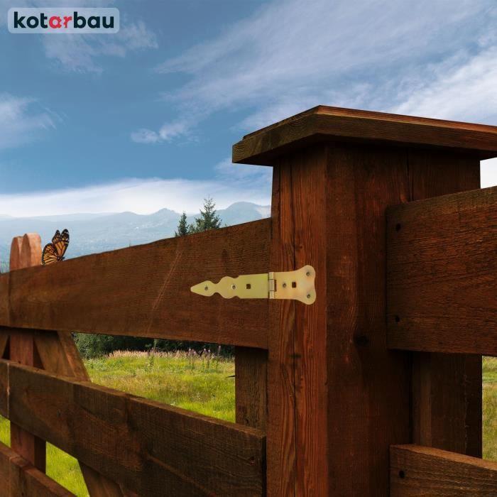 Charnière de porte - KOTARBAU - 150 mm - Acier inoxydable - Couleur or - Résistante aux intempéries