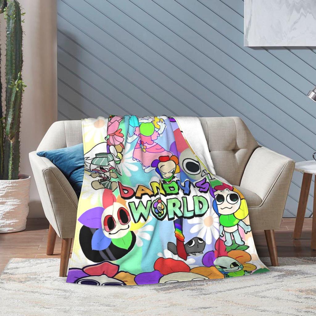 Tecknad Dandy Astros Dandys Värld Spelfilt Multi-storlek Mjuk Luddig Plysch Pläd för Soffa Soffa och Säng