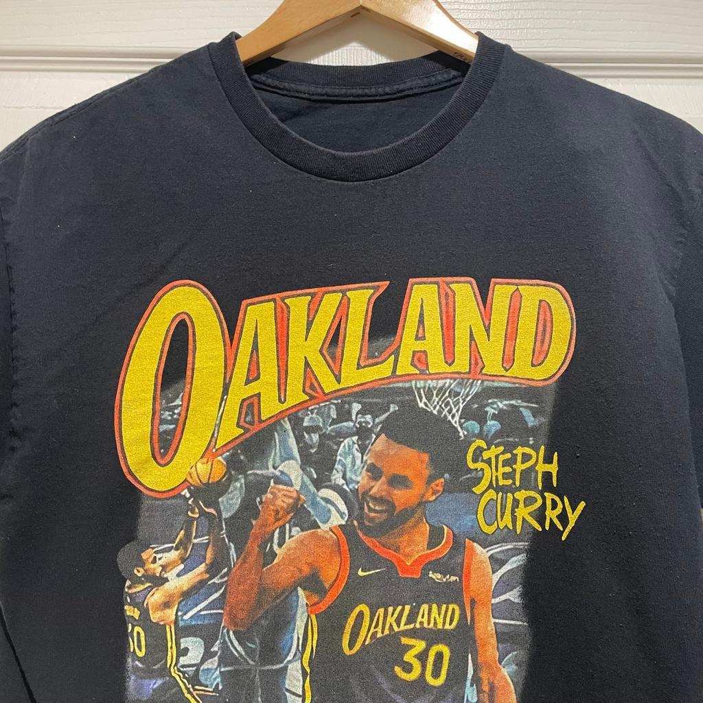Steph Curry Grafik T-Shirt Herren Größe L Schwarzes Baumwoll-T-Shirt der Golden State Warriors Oakland Unisex
