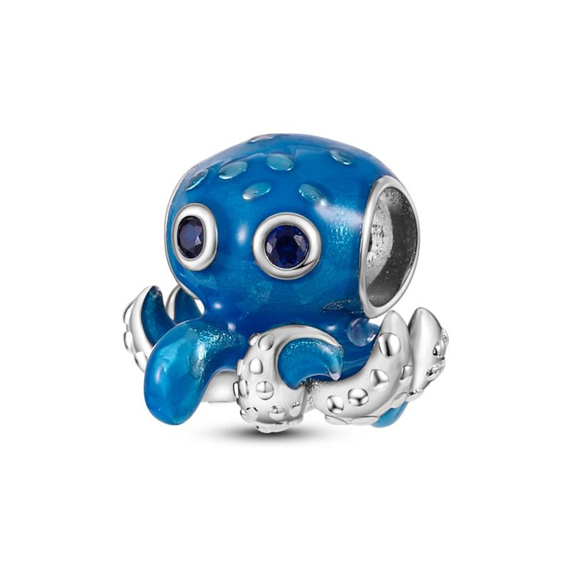 925 Silver Ocean Series Turtle Crab Charm Beads for 3mm Bracelet DIY Jewelry Making 100% Authentic