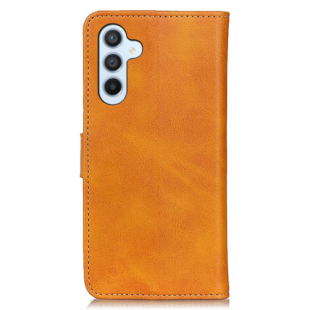 For Samsung Galaxy S24 FE Stand Case Cowhide Texture Leather Phone Cover