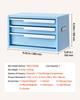 VEVOR Steel Tool Box with 3 Drawers Portable Metal Toolbox Heavy Duty Blue, for Garage Workshop Repair Shop Workbench, Magnetic Design