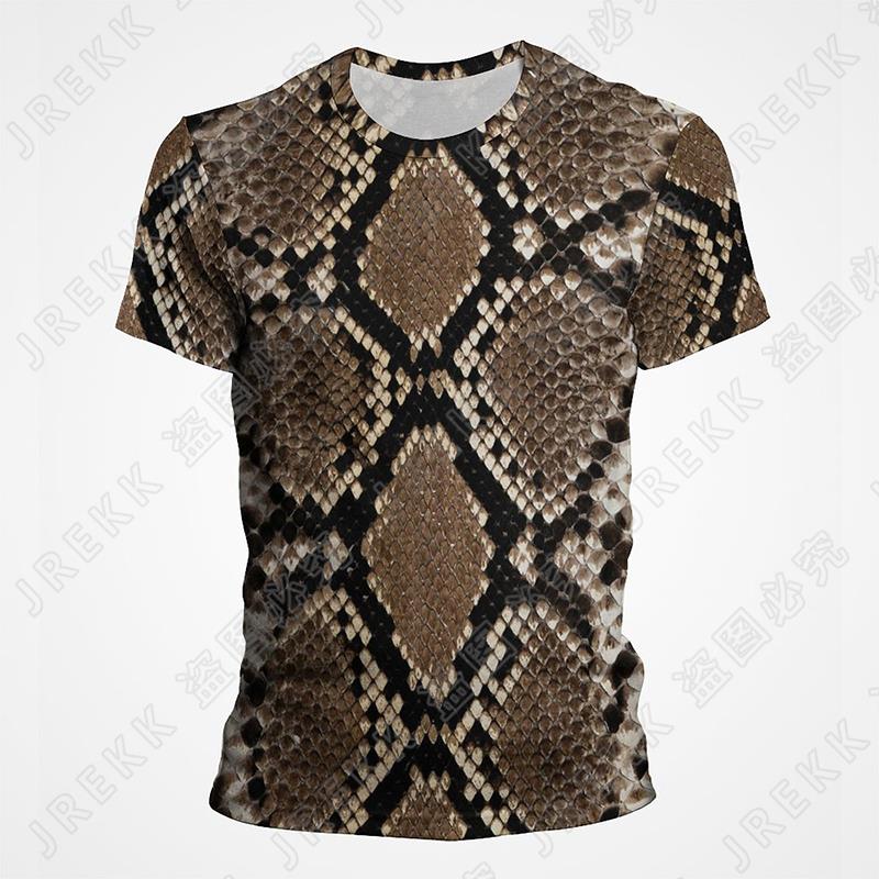 Summer 3D T-shirt Snake Skin Textures T Shirt Men Women Horror Snake Pattern Print Tshirt Goth Fashion Streetwear Tee Clothes