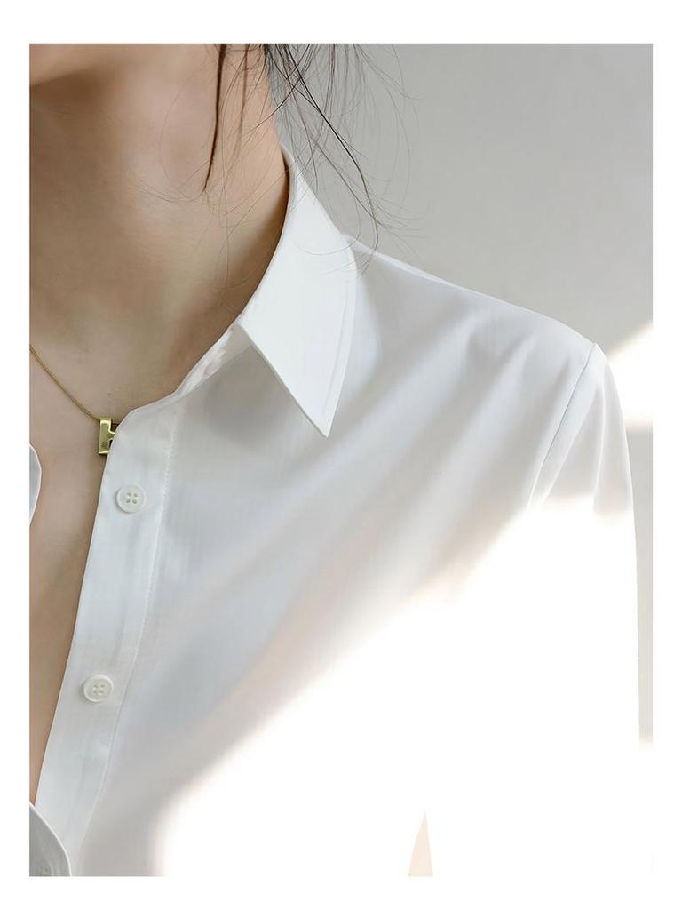 2026 Spring/Autumn Women's Chic Long-Sleeved OL Shirt - Elegant, Layered, Slim-Fit Design