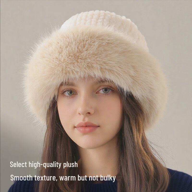 Женская пушистая панама из искусственного меха норки (2-Pack) One Size