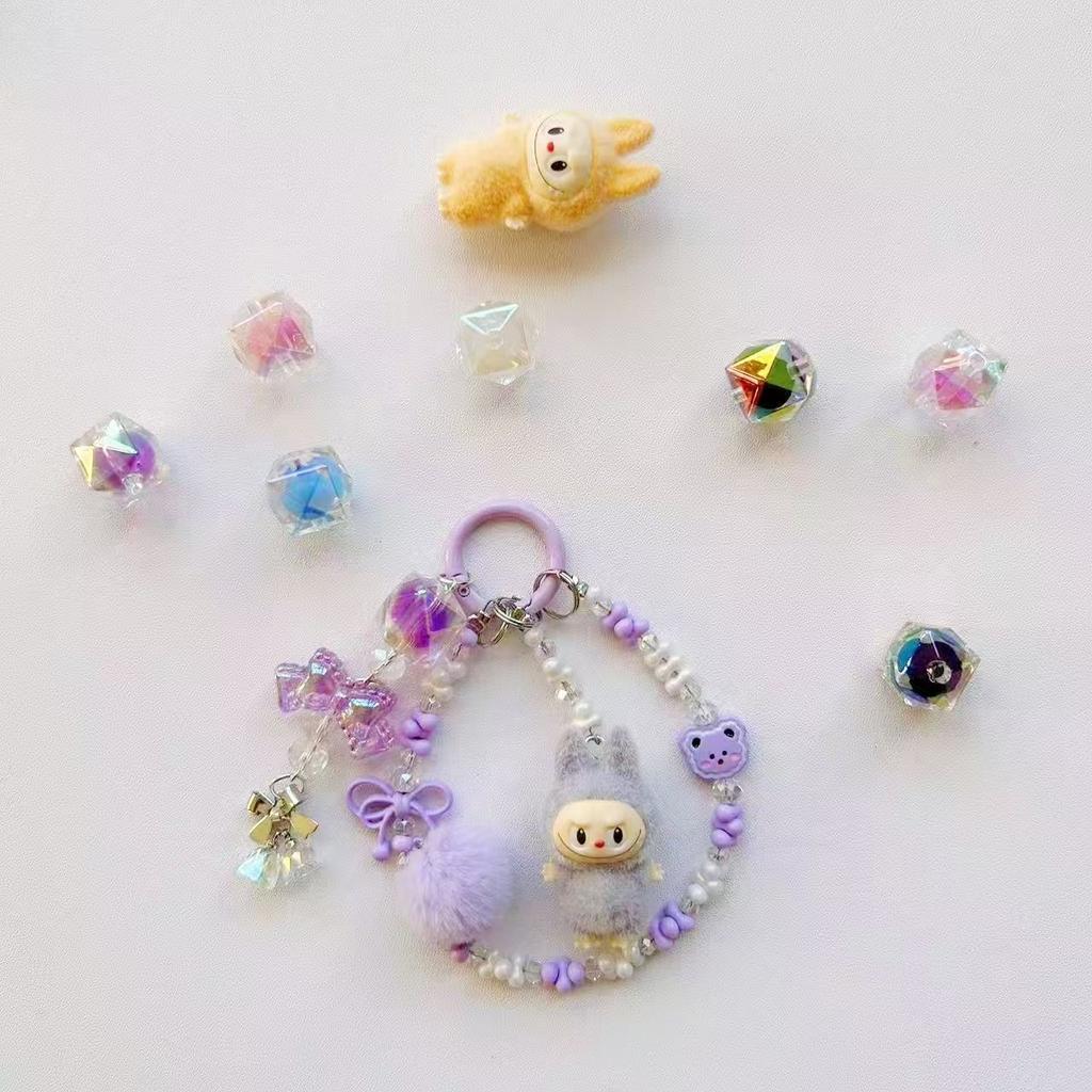 Plush Mini Labubu Phone Chain Backpack Pendant Keychain Gift Cute