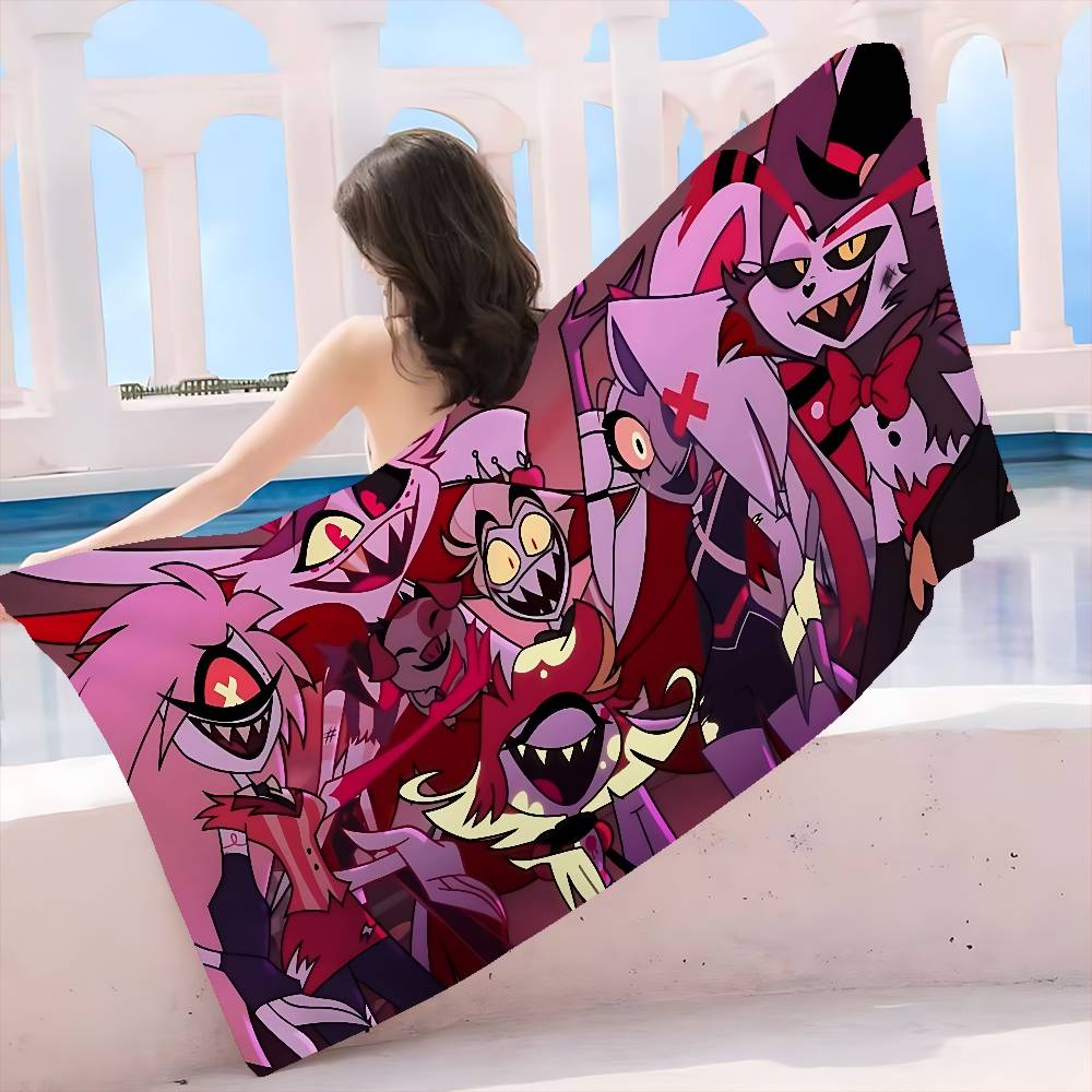 HazbinS H-Hotels Beach Towel Colorful Bath Towels For Girl Microfiber Quick Dry Sand Free Beach Yoga Spa Gym Pool