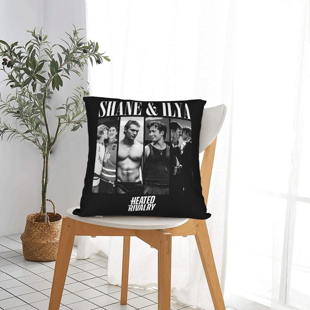 Shane E Ilya, Shane Hollander Rivalità Accesa Federa Quadrata Copricuscini con Cerniera Federa Decorativa Per Auto 45X45Cm