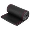 1 Pc 3738cm Car Auto Laser Drilling Cowhide Steering Wheel Cover Universal (Black Red)