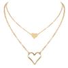 Stylish and Simple Women's Multi-layer Chain, Double-layer Personalized Hollow Love Pendant Necklace