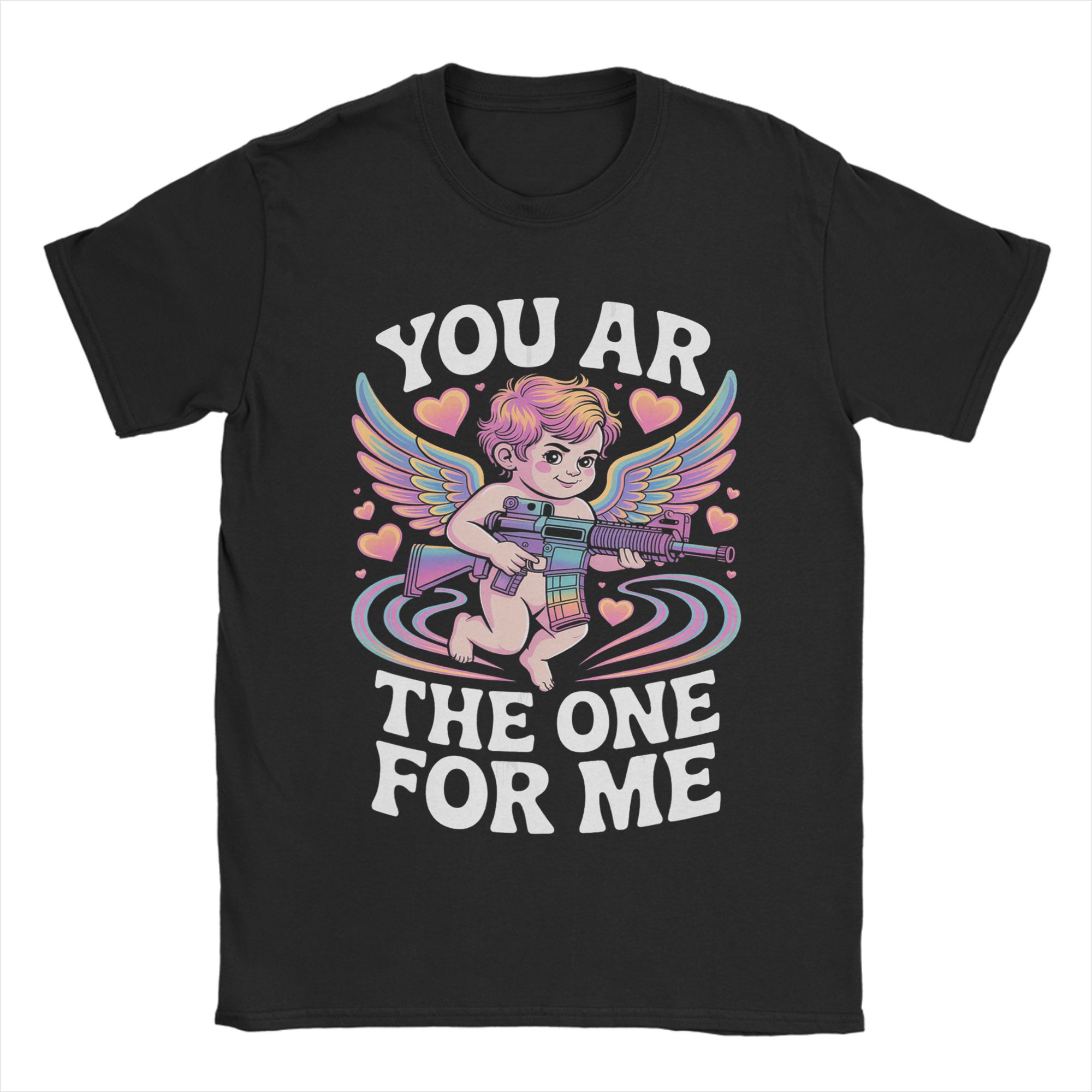 Men TShirt You AR The One for Me Cupid Funny 100 Cotton Tees Short Sleeve T Shirts O Neck Clothes Printed S