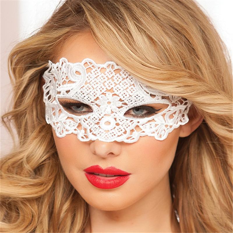 Porn Sex Lingerie For Woman Black/White/Red Hollow Out Lace Eye Mask Halloween Party Sexy Costumes Erotic Toys For Adults