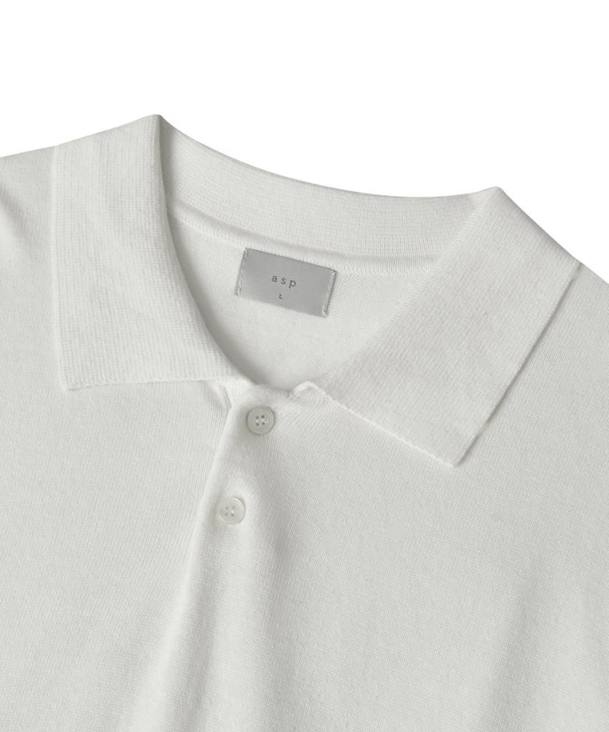 ASP Cotton Short Sleeve Collared Knit - Ivory