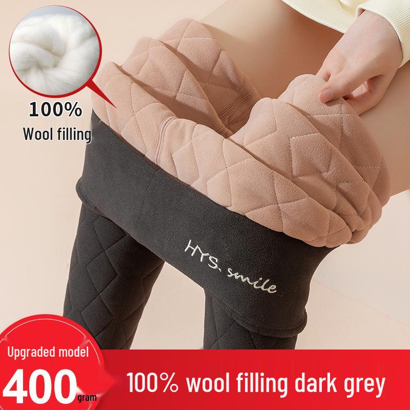 

Cozy Women s Plus-Size Thickened Cotton Base Layer Pants with Velvet Lining for Autumn and Winter 2XL 125-150 lbs