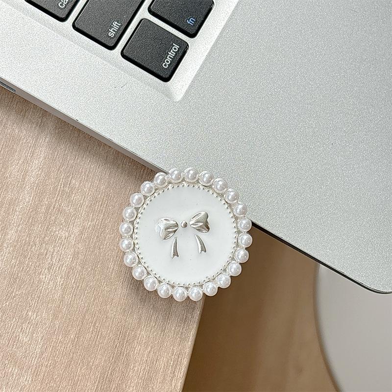 Premium Style Light Luxury Temperament Pearl Bow Magnetic Suction Airbag Mobile Phone Holder Decorative Gift Adhesive