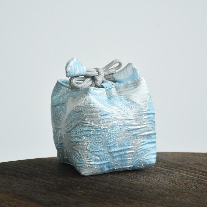 Čínská brokátová taška na čajovou soupravu Víčko na konvičku Miska Ochranná látková taška do exteriéru Jednoduchý hrnek na čaj Silná kapsa na svazek 8x9cm