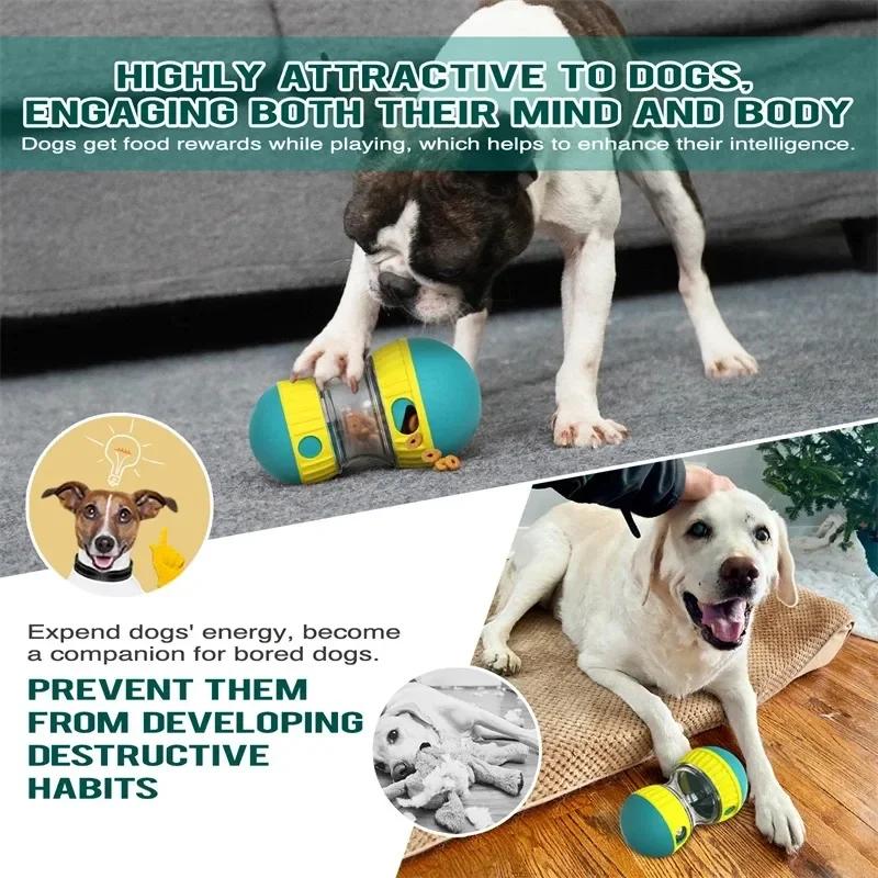 Dog Tumbler Leaky Food Ball Toy Slow Feeder Intelligence Pet Supplies Elliptical Track Rolling Ball for Dogs Training Snacks