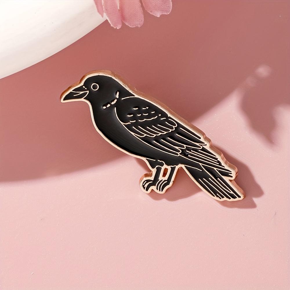 Raven Enamel Brooch, Fashion Decorative Brooch, Badge Pin, Apparel Accessories, Jewelry Gifts