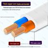 White National Standard Two-Pin Power Cord with Plug, Single Head, 2-Core, 0.75/1/1.5 Square.