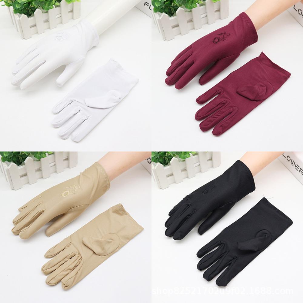 

Elastane Spring and Autumn Summer High Elasticity Ladies Thin UV Sunscreen Performance Dance Jewelry Etiquette Driving Gloves average size світло-сірого кольору