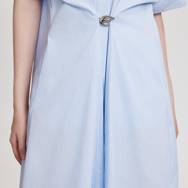 ELLE Elegant Versatile French Striped Design Short Sleeve Dress Women Dresses EL51401
