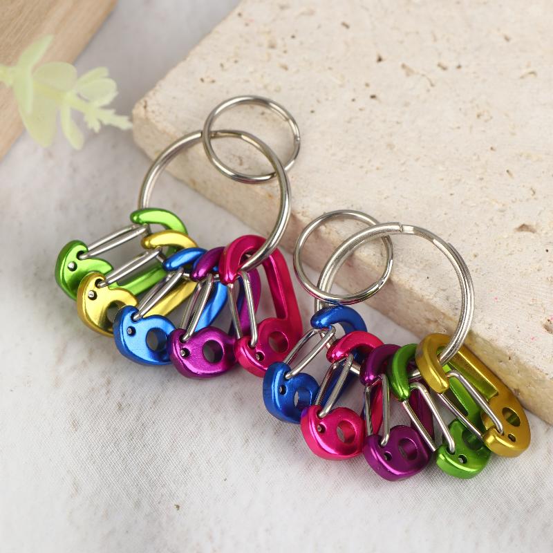 

5Pcs/Set With Keyring Water Bottle Hanging Camping Equipment D-Type Spring Buckle Backpack Buckles Snap Hook Outdoor Carabiner 2sets