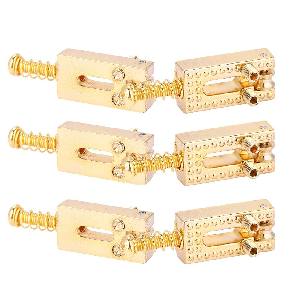6PCS Guitar Saddles with Roller Bridge Guitar Repair Parts (Gold)