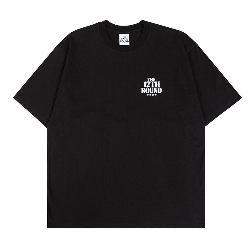 Deoteuwelbeulaundeu Black Oversized T-Shirt With Small The 12Th Round Logo