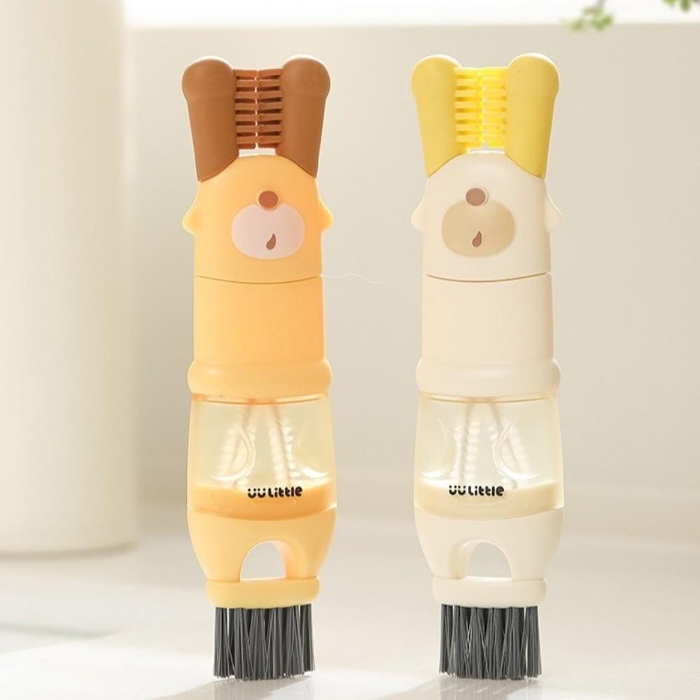 2 Pieces Cartoon Cup Cleaning Brush Efficient Detachable Lid Cleaning Brush Deep Clean Thick Bristles Water Cup Brush Cup Gap