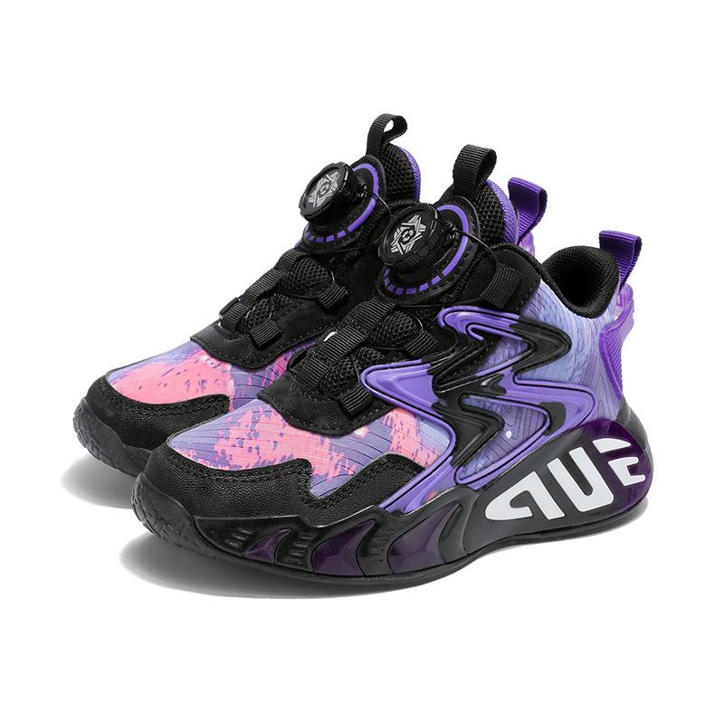 Children's Basketball Shoes Men's 6-12 Years Old Children's Shoes 2025 New Autumn and Winter Running Velvet Sports Shoes Entity