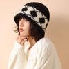 Wool Knitted Hat For Women With Geometric Pattern Winter Warmth Stylish Cozy