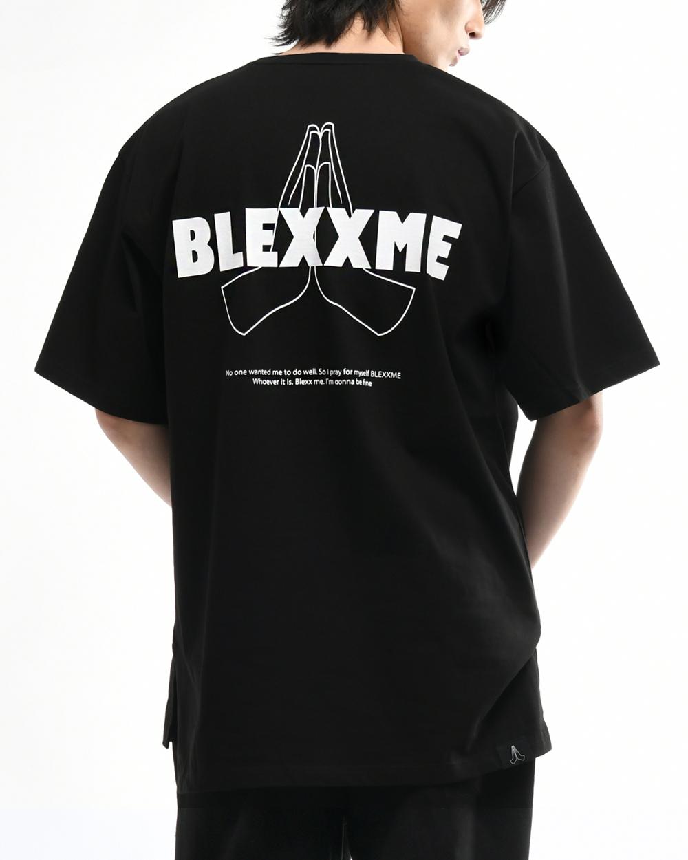 Black Smith Pray Oversize Fit Slit T-Shirt Black